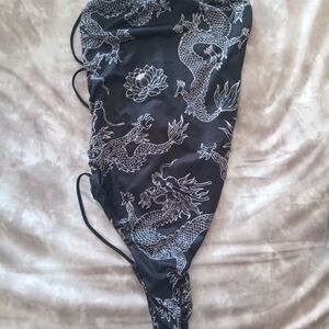 Elegant Black Dragon Print One Piece Swimsuit